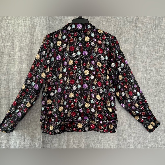 Kathy Lee Women's Long Sleeve Elastic Hem Ugly Christmas Ornament Shacket - L - Picture 4 of 10